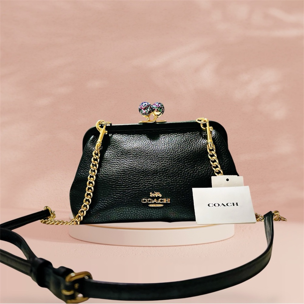 Rare Vintage style Coach Nora Kicelock Crossbody bag Black soft Leather - Picture 4 of 16